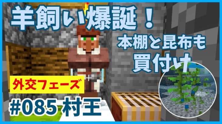 【行政改革】村王VO.85/外交でエンチャント用本棚、エレベーター用こんぶをGET！