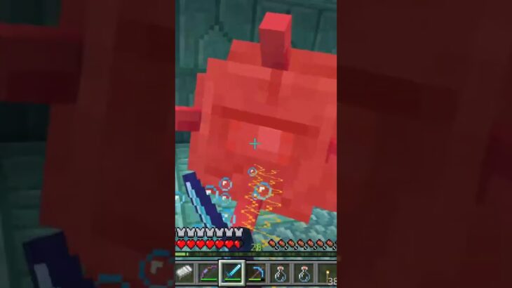 ゴリ押し海底神殿攻略【マイクラ統合版】 エンチャントがついているダイヤの剣でゴリ押し#minecraft #マイクラ #マインクラフト