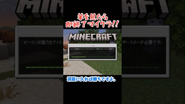 羊を見たら即終了マイクラ!!#shorts  #マイクラ