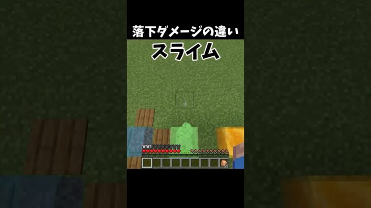【マイクラ】落下ダメージの違い #shorts #マイクラ #マインクラフト