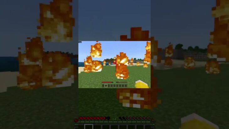 【コマンド簡単】マイクラサバイバルで使えるポケモンの最強炎技といえばこれ『ほのおのうず』が再現できるコマンド【スイッチ対応】 #マイクラ #マインクラフト