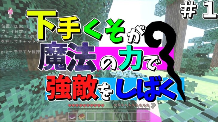 【マイクラ】下手くそが魔法で強敵をしばく＃１