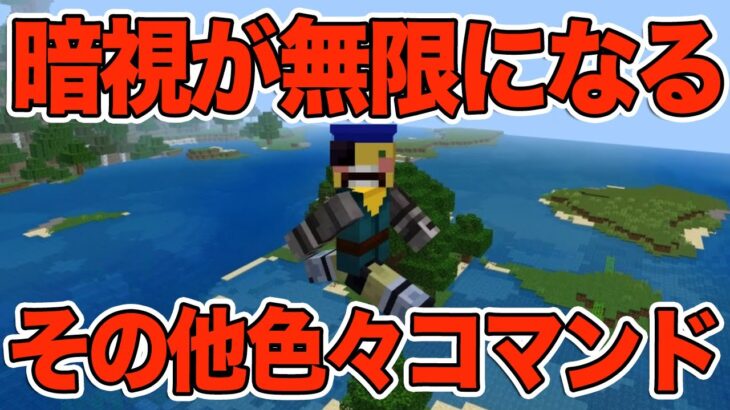 【マイクラ】暗視が無限になるコマンドと色々なコマンドまとめ