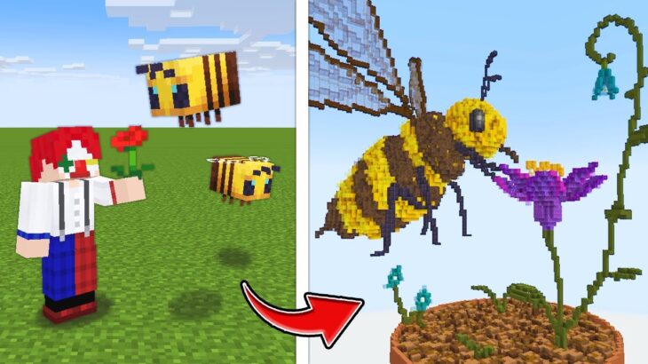 【マイクラ】1時間でハチを超リアルに建築する対決！！【マインクラフト】