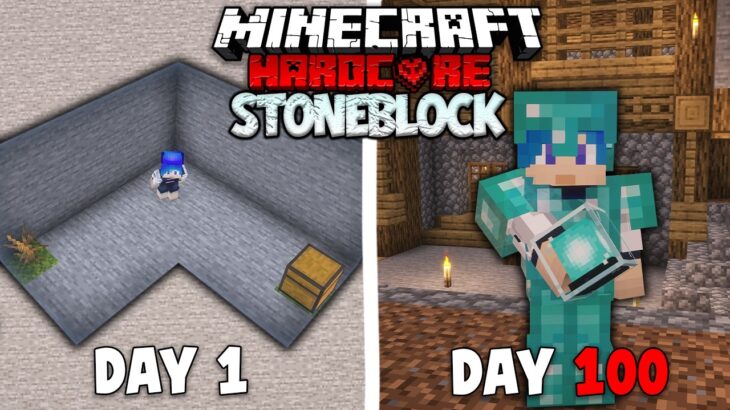 100 Hari Minecraft Hardcore STONE BLOCK vanilla