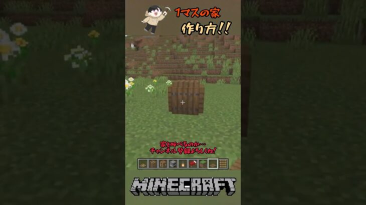 1マスの家作り方！#shorts #マイクラ #マインクラフト #minecraft