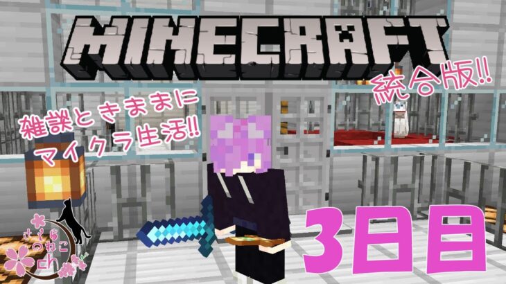 【マイクラ】猫のきままにマインクラフト3日目「エンダードラゴン倒す巻」