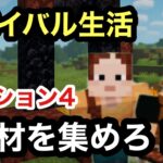サバイバル生活！ミッション4！次の家の素材を集めろ！！【マイクラ】