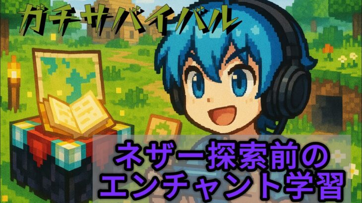 ガチサバイバル生活始めます！エンチャントを学ぼう！～マイクラ上級者を目指して～　6日目