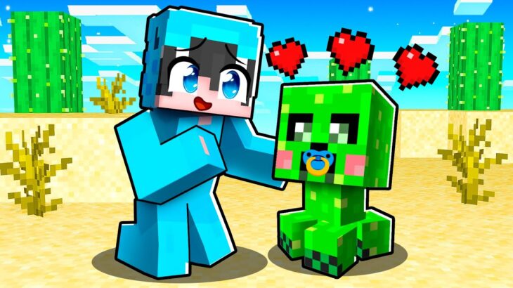 Adopté a un CREEPER como mi MASCOTA en Minecraft!