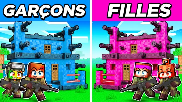 Base Militaire de Filles vs Base Militaire de Garçons sur Minecraft !