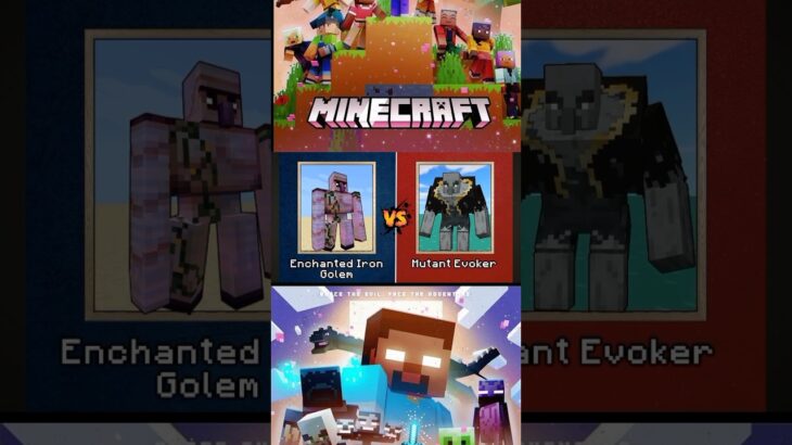 ENCHANTED IRON GOLEM VS MUTAN EVOKER MINECRAFT BATTLE#shorts