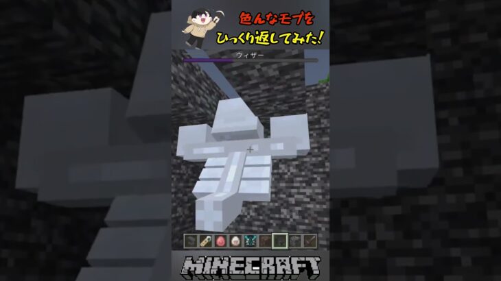 モブをひっくり返してみた！Grumm#shorts #マイクラ #マインクラフト #minecraft