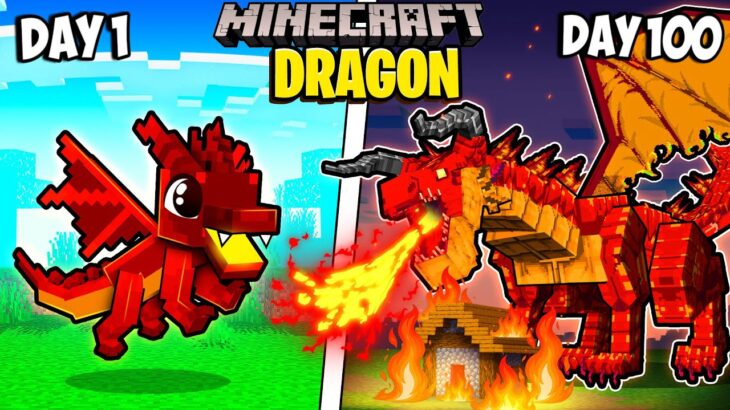 I Survived 100 Days as a FIRE DRAGON in Minecraft!