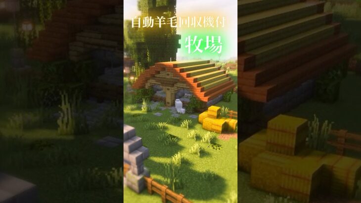 【Minecraft】自動羊毛回収機付き牧場作ってみた！ #minecraft #マインクラフト #マイクラ #shorts  #ショート動画 #マイクラ建築