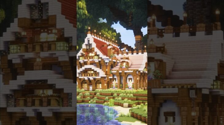 赤屋根のベーシックなお家🏠 – 【Minecraft】#shorts #Minecraft #マインクラフト #マイクラ建築 #Minecraftbuilds
