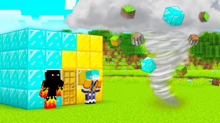 QUEM SOBREVIVEU AO TORNADO COM BASE DE DIAMANTE NO MINECRAFT