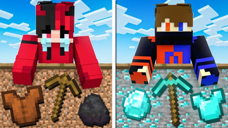 Rich Mine vs Poor Mine in Minecraft