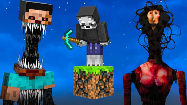 Sobreviví a Mods De Terror en un Solo Bloque en Minecraft