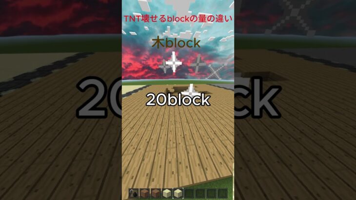 TNTの爆破力の違い #マイクラ #shorts  #minecraft