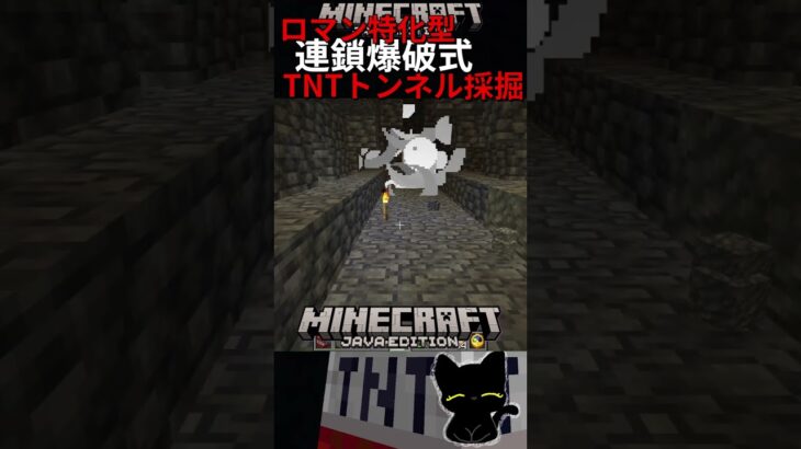 ロマン特化型連鎖爆破式TNTトンネル採掘short【マイクラ】 #minecraft #マイクラ