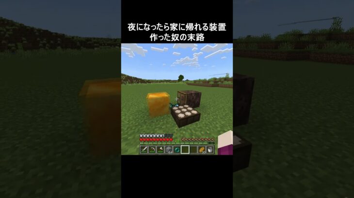 夜になったら家に帰れる装置作った奴の末路 #minecraft