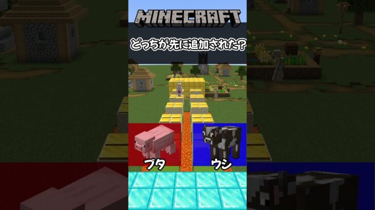 どっちが先に追加された？マイクラのクイズに挑戦してみた！#shorts #マイクラ #マインクラフト #クイズ