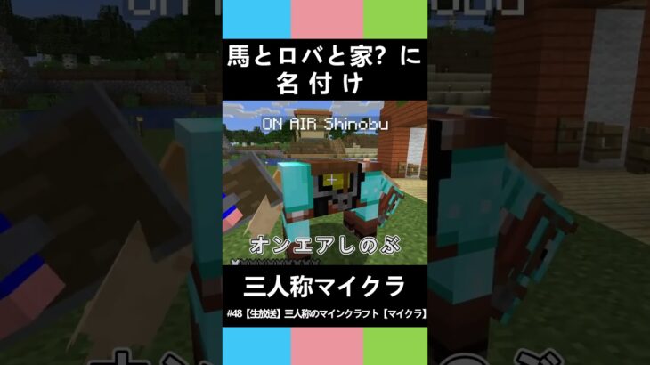 三人称マイクラ【馬とロバと家？に名付け】生放送三人称のマインクラフト   #三人称 #shorts #マイクラ