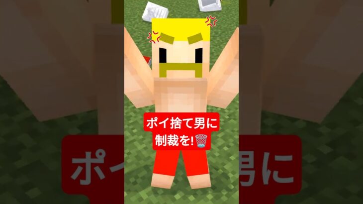 ポイ捨て男に制裁を！ #shorts #マイクラ