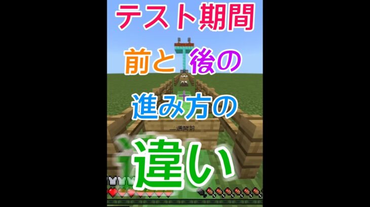 テスト期間前と後の違い　#shorts #マイクラ