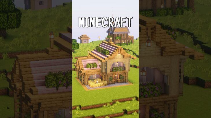 【マイクラ建築】かわいい桜の家を建築してみた #shorts #minecraft #マイクラ #マイクラ建築
