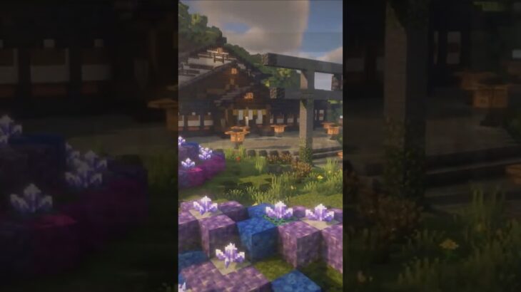 【マイクラ】和風建築の定番神社【紫陽花】shortver.【サイコロ縛り】を作ってみた【shorts】  #マインクラフト #minecraft   　#shorts