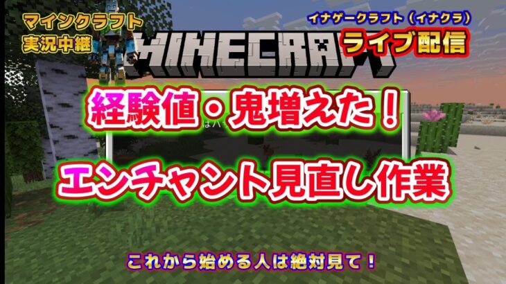 @㊺【経験値大量ゲットしたからエンチャント進めます！】【還暦過ぎてもマイクラライブ生配信します】【これから始める人必見】