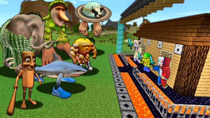 イタリアンブレインロットのバケモノ vs 最強セキュリティハウス🔥【マイクラ まいくら】ぽっぴんず