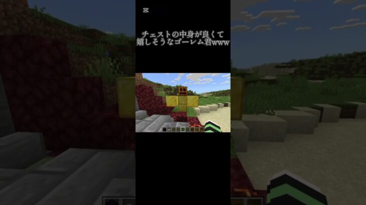 ゴーレム君嬉しそうw #minecraft #マイクラ #shorts