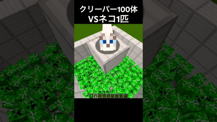 クリーパー100体VSネコ1匹 #shorts #マインクラフト #マイクラ