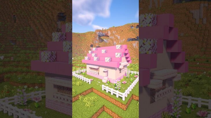 【マイクラ】30分建築チャレンジ！ピンク×白の家｜Survival house #shorts