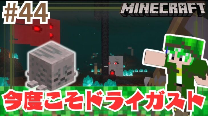 #44【マインクラフト】【安眠まったり実況】エンチャント弓を持ってソウルサンドの谷にリベンジ！　ドライガストを探せ　たしゃクラ。