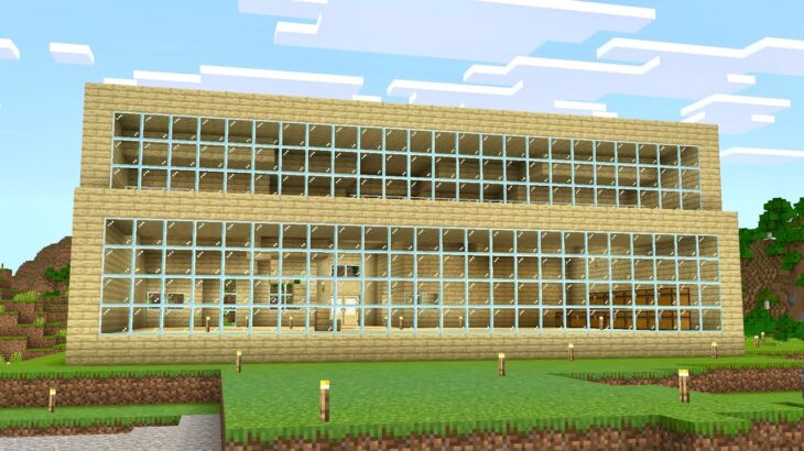 【マインクラフト】 #7 ガラス張りの家！荷物整理もしてみたよ