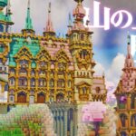 【マイクラ】 山の上にツートンカラーのきゃわ♥なおしゃれお屋敷風羊毛自動回収装置を作るわよ、全バイオーム建築らなくらALLpart14-桜の森編【マインクラフト 実況】