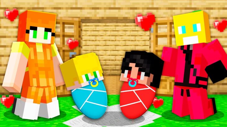 Família do Novo Round 6 Adotaram Kass e Kr no Minecraft