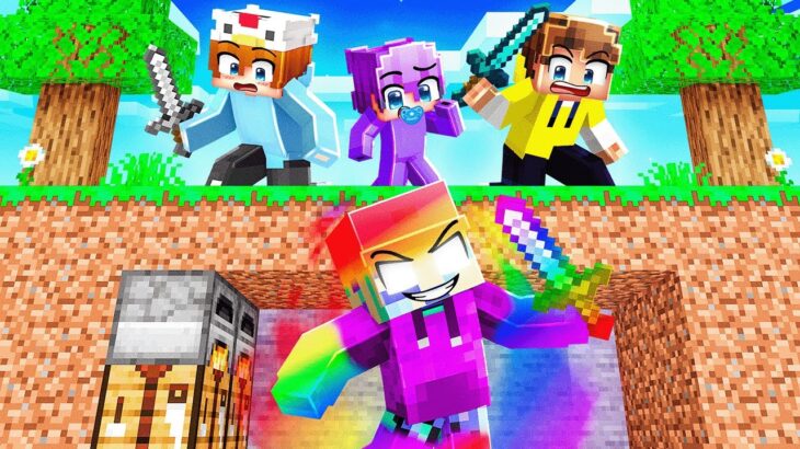 HUNTERS vs RAINBOW SPEEDRUNNER in Minecraft!