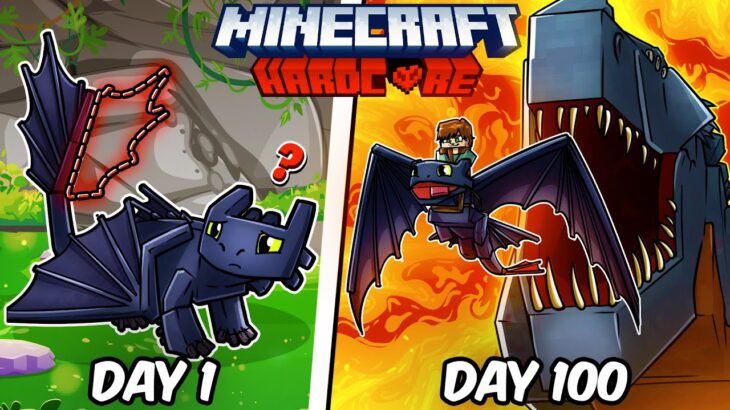 I Survived 100 Days as a NIGHT FURY in Hardcore Minecraft!