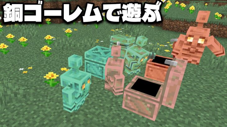 【マイクラ】最新MOBの銅ゴーレムの仕様や仕分け条件など色々を確認してみたら面白かった