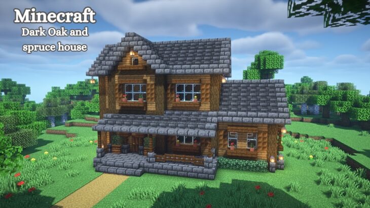 【マイクラ建築】トウヒとダークオークの家の作り方【マインクラフト】【Minecraft】