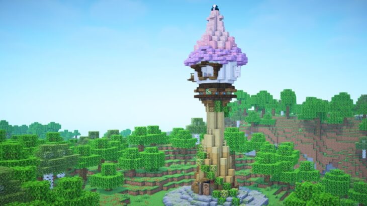 【マインクラフト】かわいい塔の作り方🌿（おしゃれファンタジー建築）[Minecraft Tutorial] Cute tower / How To Build【マイクラJAVA】