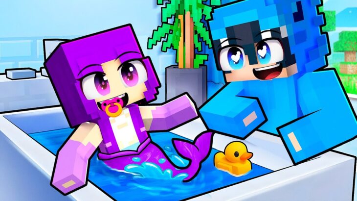 Minecraft’ta DENİZ KIZI Olarak EVLAT EDİNİLDİM!