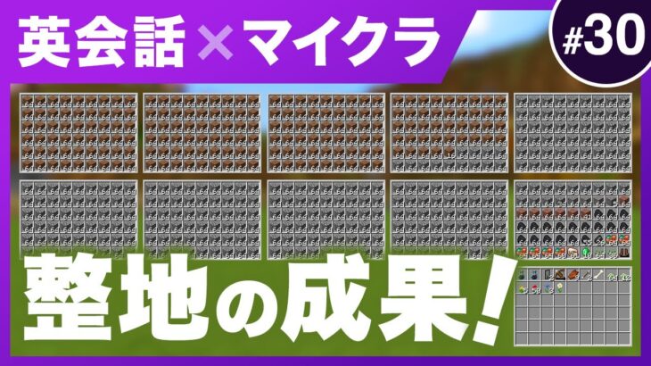 ゼロから英会話 × マイクラ ／ エンチャントテーブル作り！ひたすら整地！ ／ ROY CRAFT ／ #30