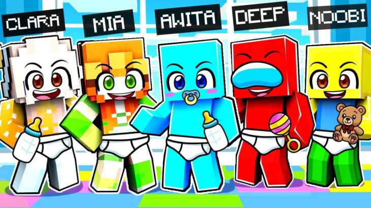 Sobreviviendo en UN BLOQUE de la GUARDERÍA en Minecraft!