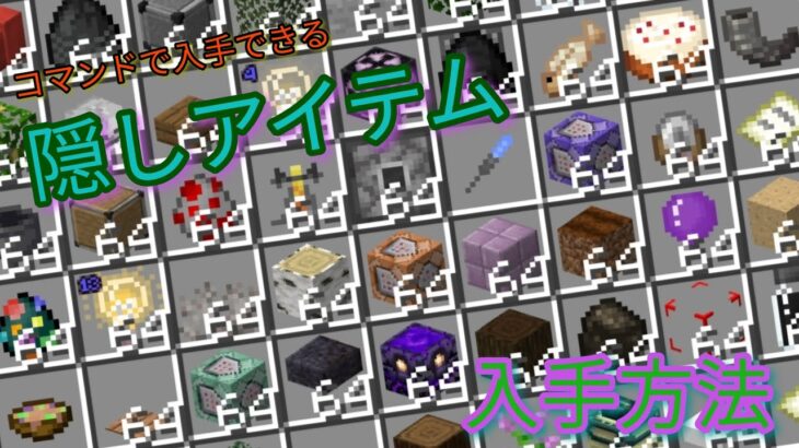 【隠しアイテム】コマンドで入手できる隠しアイテム一覧【Switch対応】#隠しアイテム #隠しブロック #マイクラ #マインクラフト #minecraft